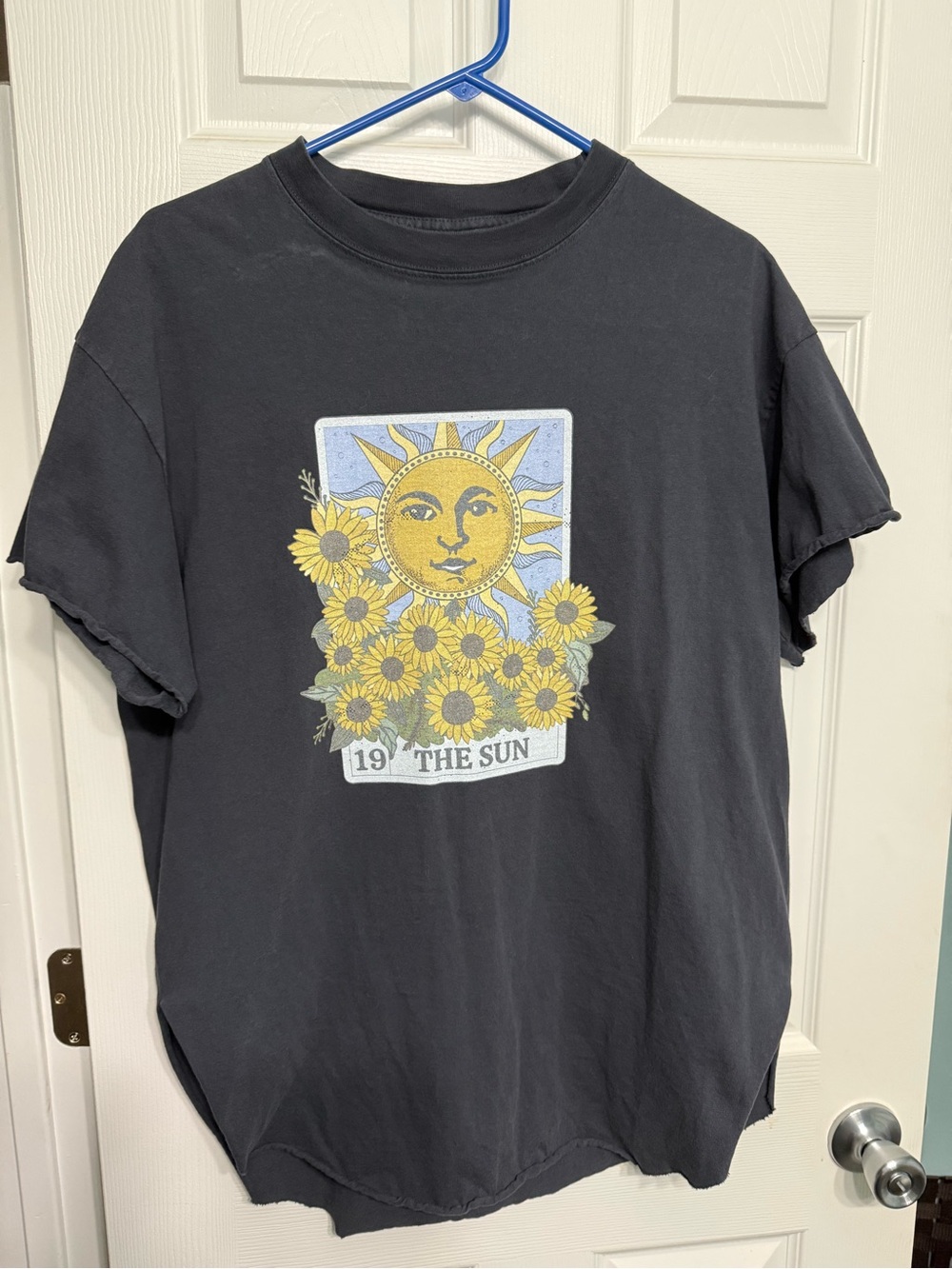 The Sun Graphic Tee - Black with Yellow Sunflower Print